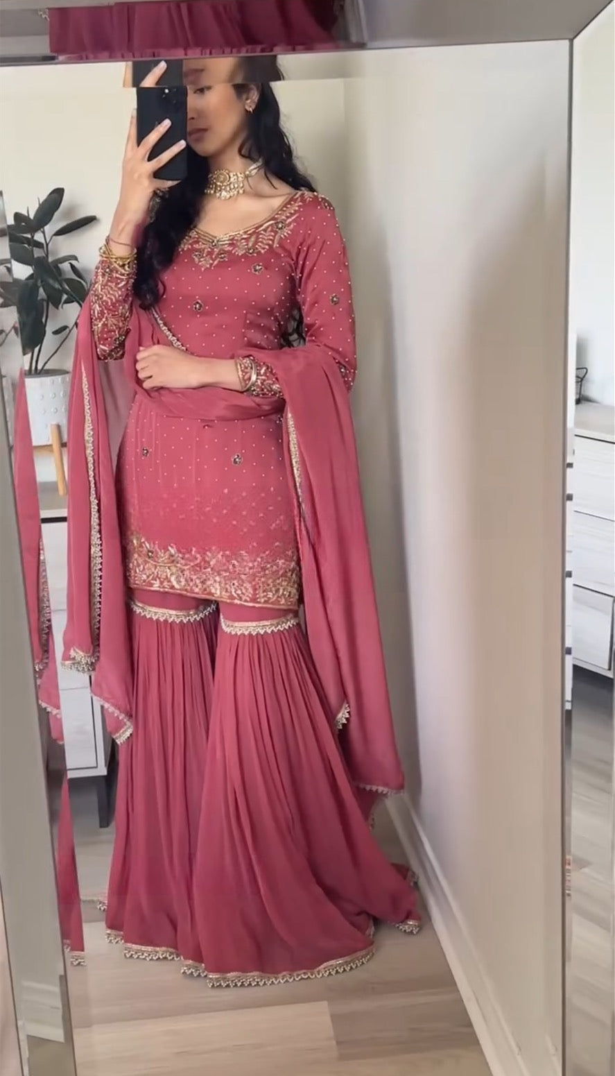 Royal Chinnon Silk Sharara Set β MD-3032