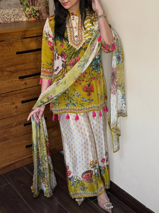 Elegant 3-Piece Co-Ord France Crape Set