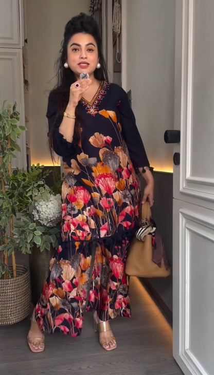 Crimson Bloom Co-ord Set
