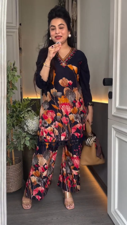 Crimson Bloom Co-ord Set