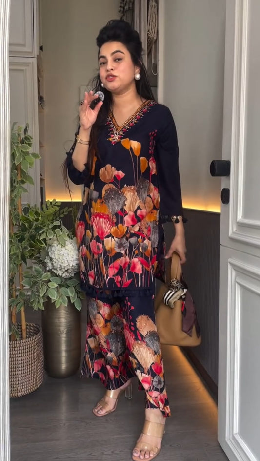 Crimson Bloom Co-ord Set