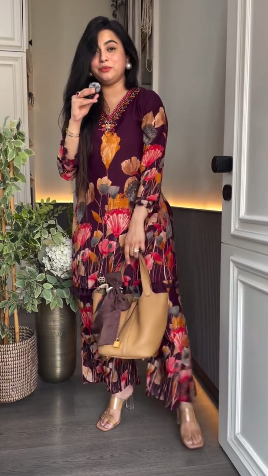 Crimson Bloom Co-ord Set