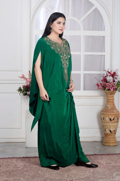 Green Cape Skirt Set