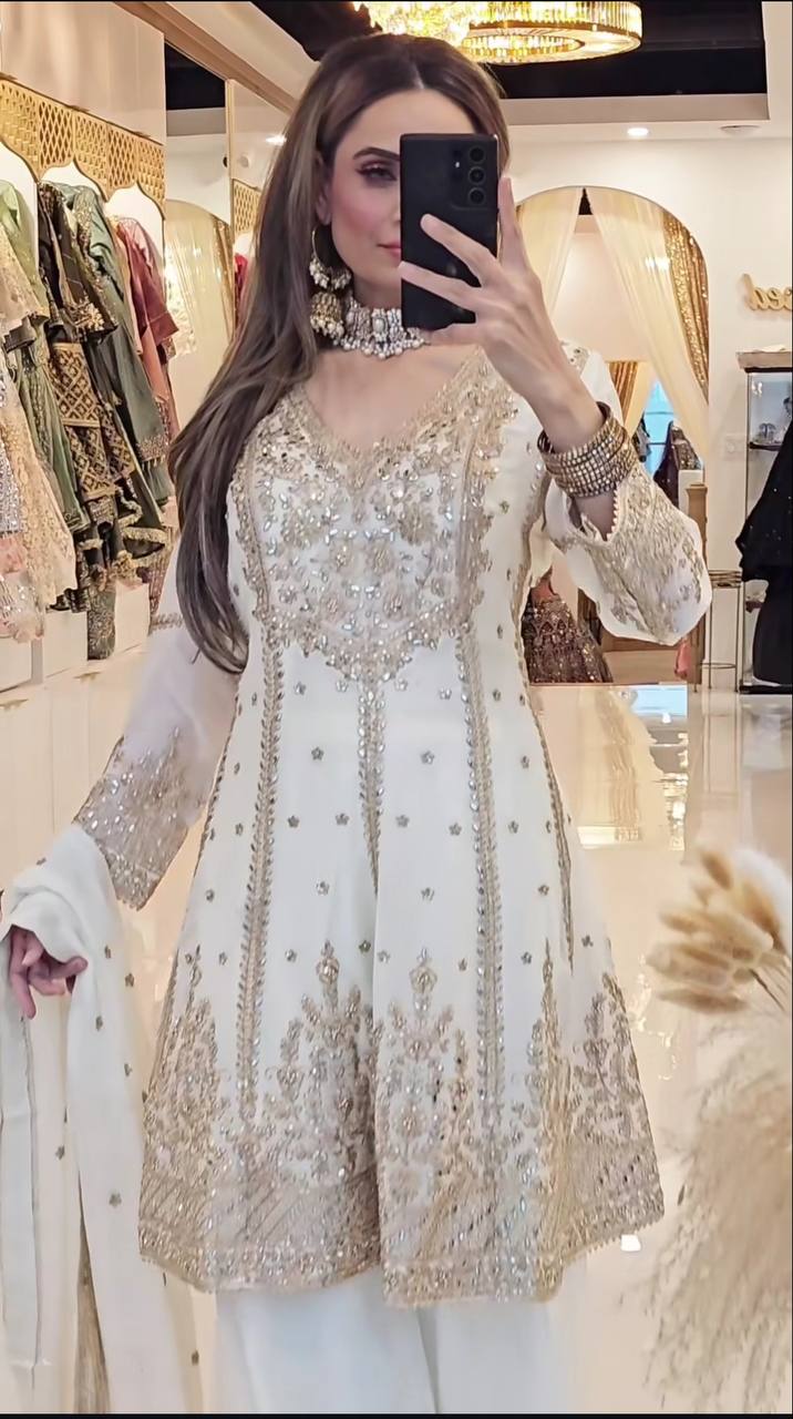 Premium Designer Party Wear Top-Plazzo with Dupatta