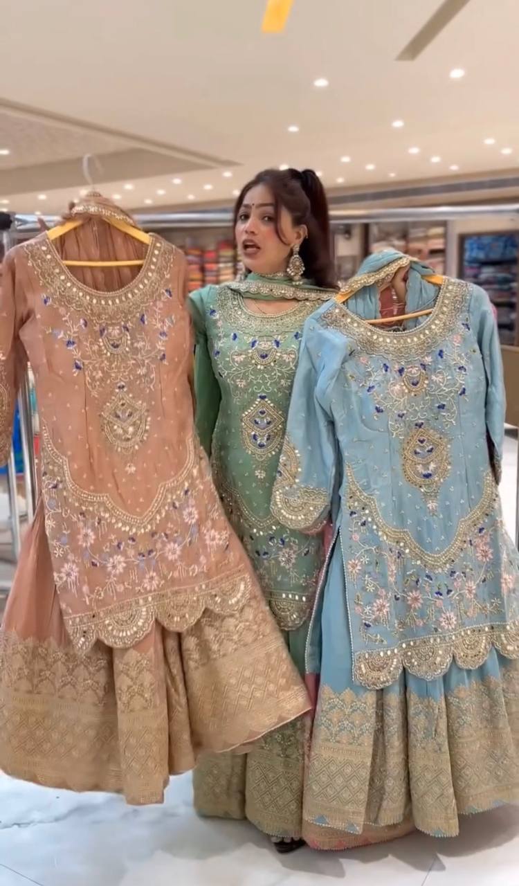 Jassica's' Embroidered Heavy Royal Elegant Suit Set - MD-3048