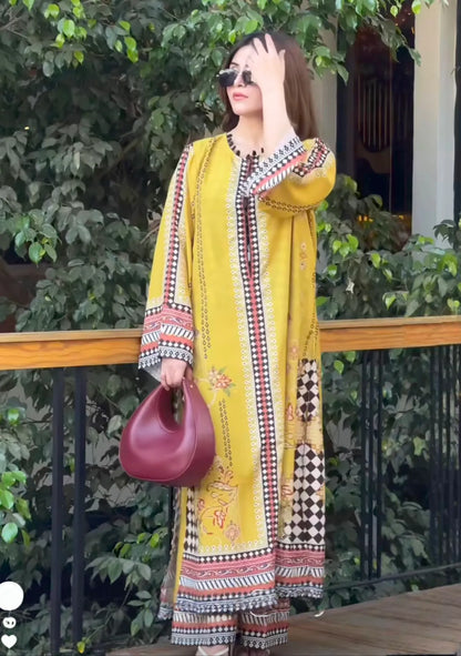 Beautiful Smooth Bsy Boho Vibe Printed Co-Ord Kurta Pant Set For Women