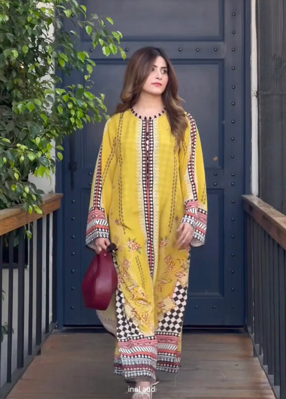 Beautiful Smooth Bsy Boho Vibe Printed Co-Ord Kurta Pant Set For Women