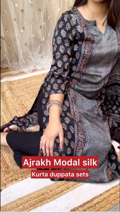 Ravina Modal Silk Kurta Duppata Set