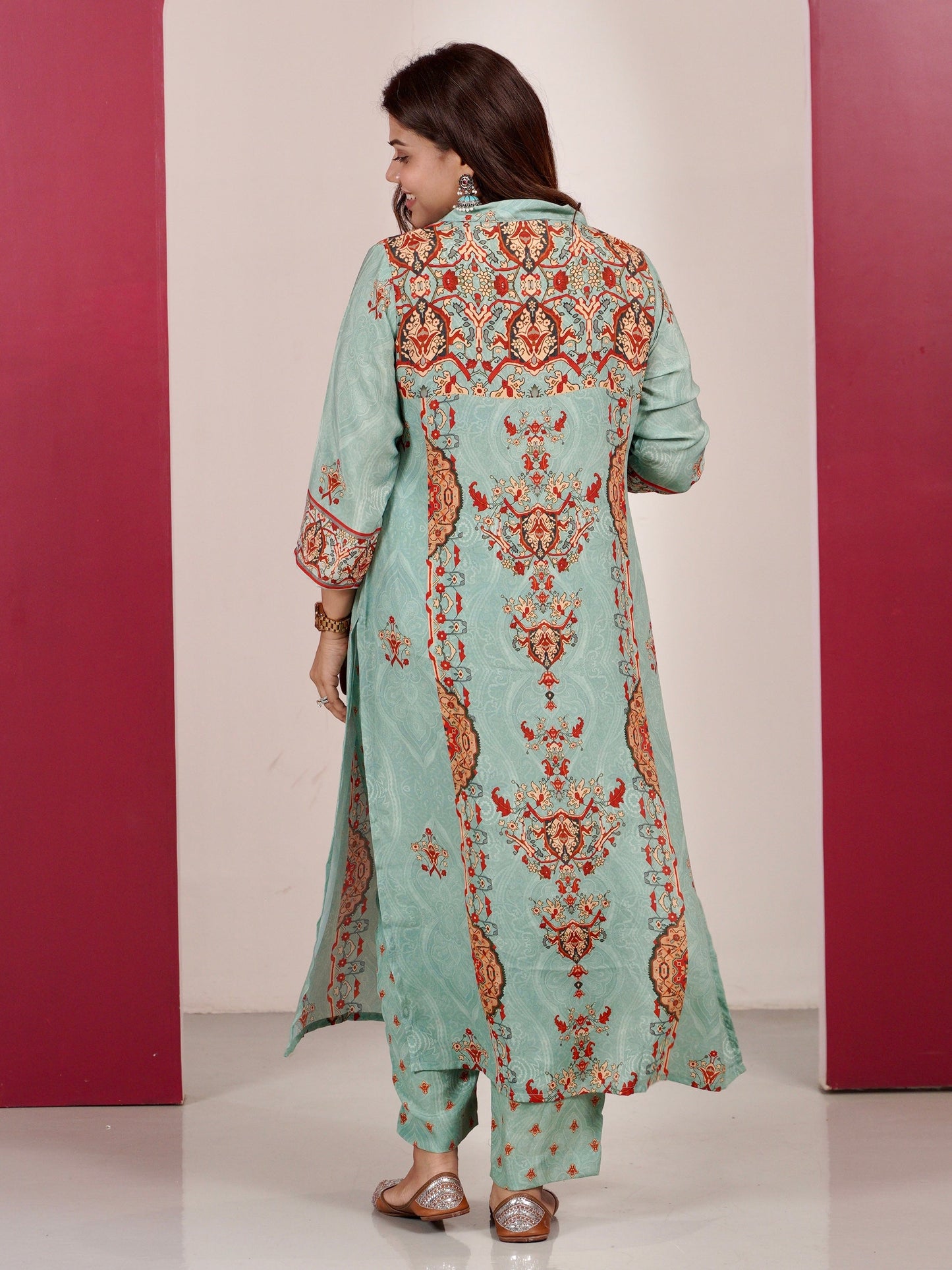 Aqua Royale Crepe Coord Set