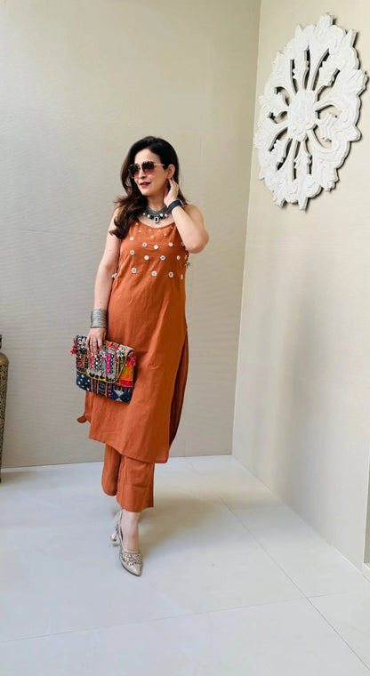 Premium Cotton Slub Co-ord Set For Women