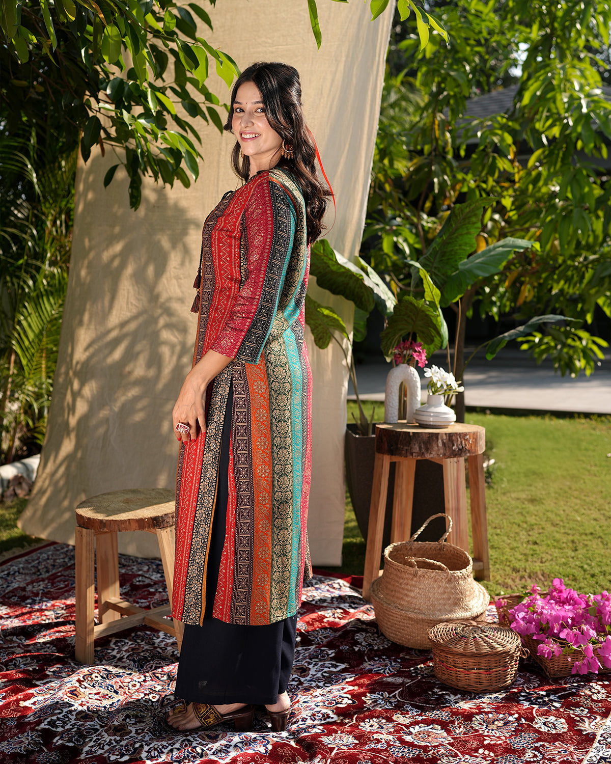 Multi-Colour Kurti Palazzo Set
