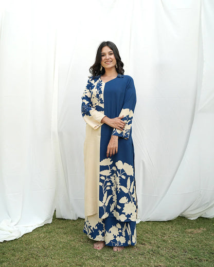 Two-Tone Green  And Blue dress Set