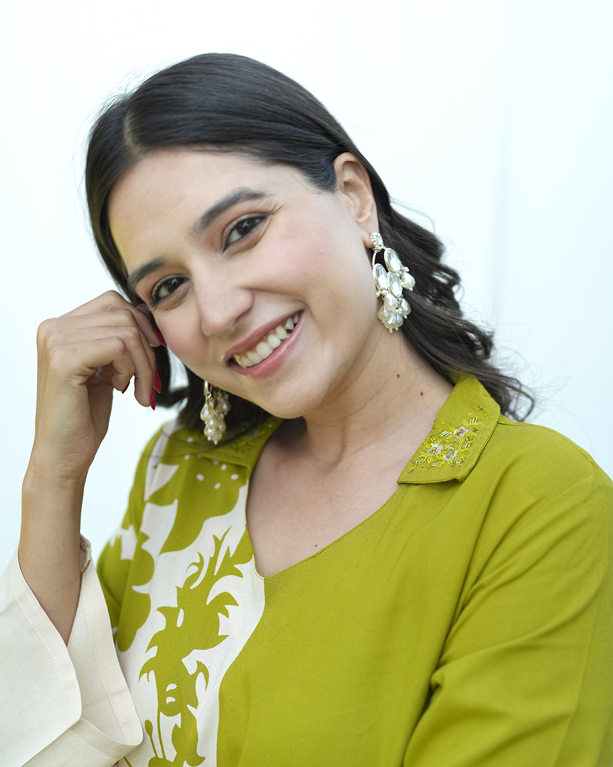Two-Tone Green Kurti Set