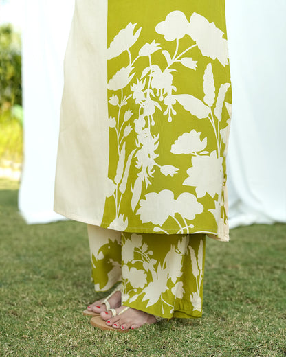 Two-Tone Green Kurti Set