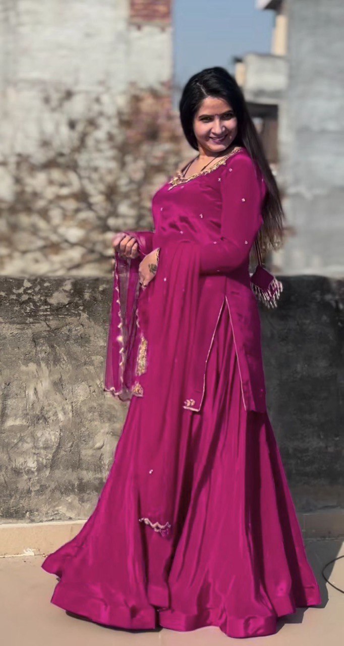 Premium Designer Crepe Silk Lehenga with Dupatta-NF(1238)