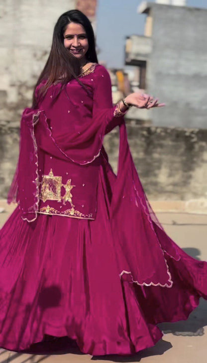 Premium Designer Crepe Silk Lehenga with Dupatta-NF(1238)