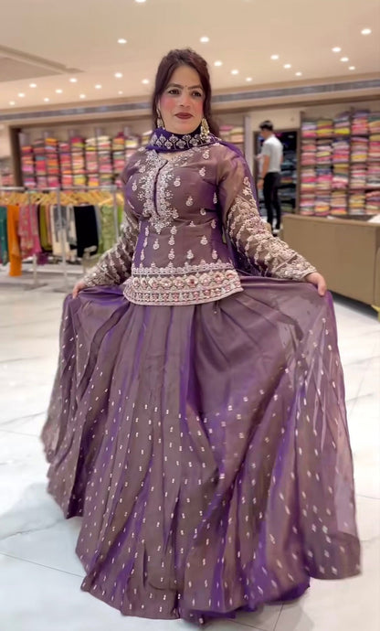 Royal Simmer Silk Designer Top Lehenga-NF(1244)