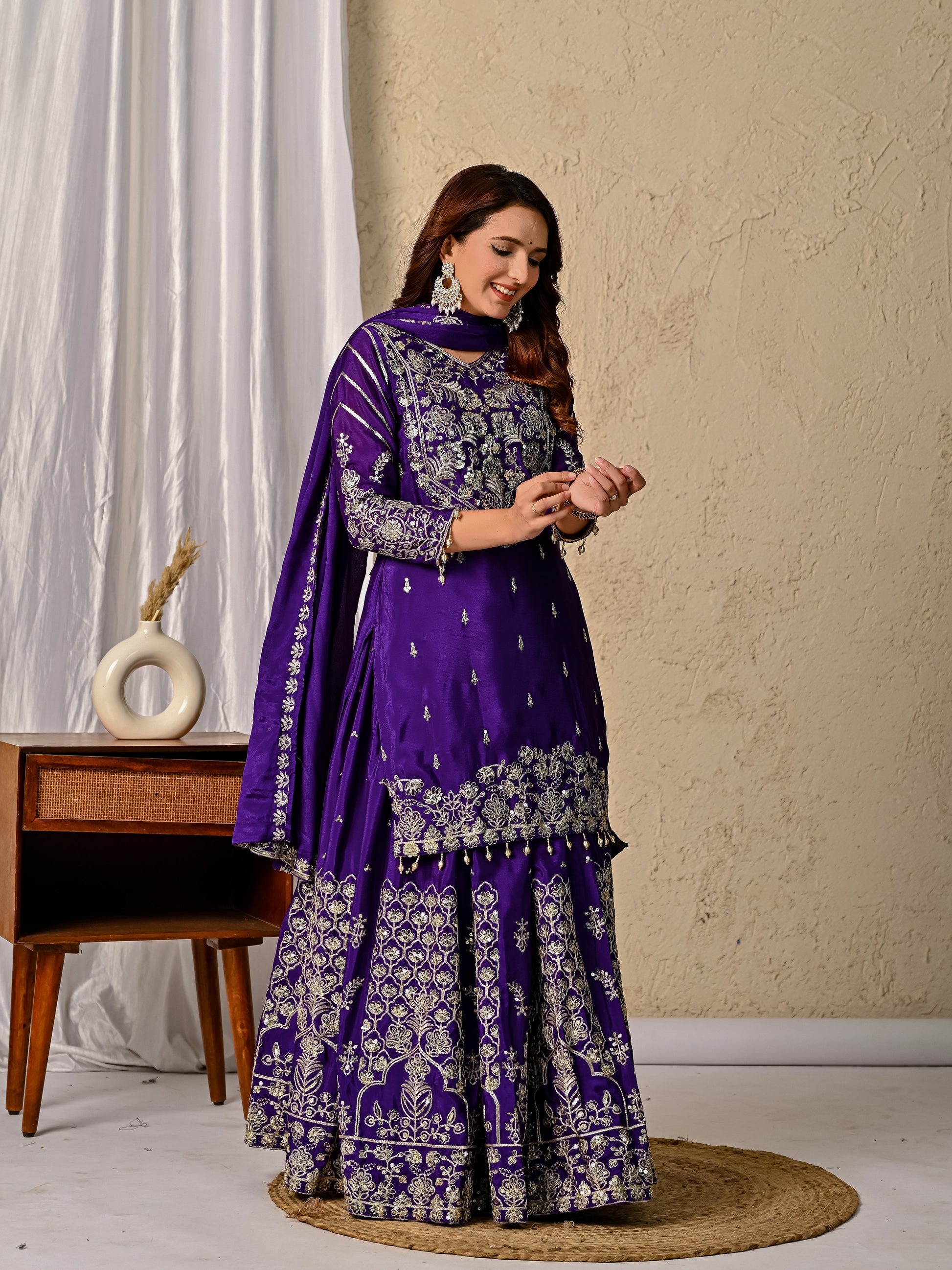 Elegant Designer Lehenga with Embroidery & Sequence Work-NF-(1245)