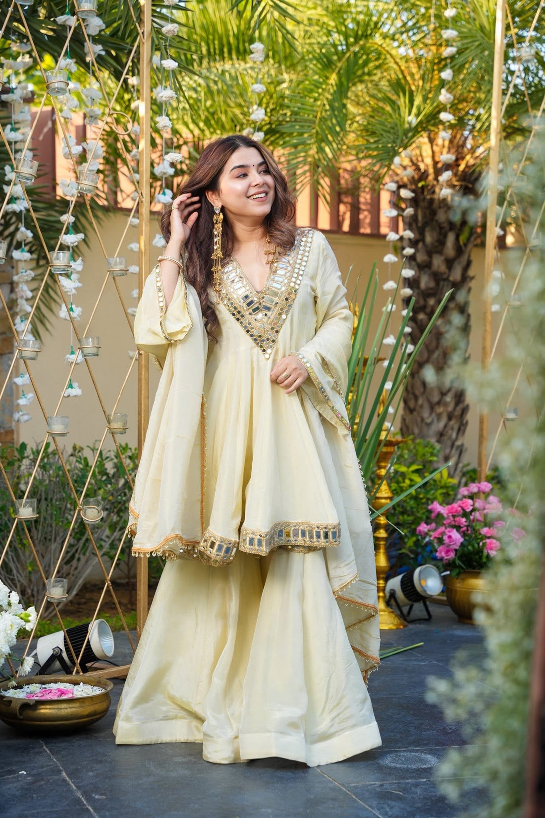 Women’s Party Wear Top Plazzo with Fancy Dupatta & Embroidery