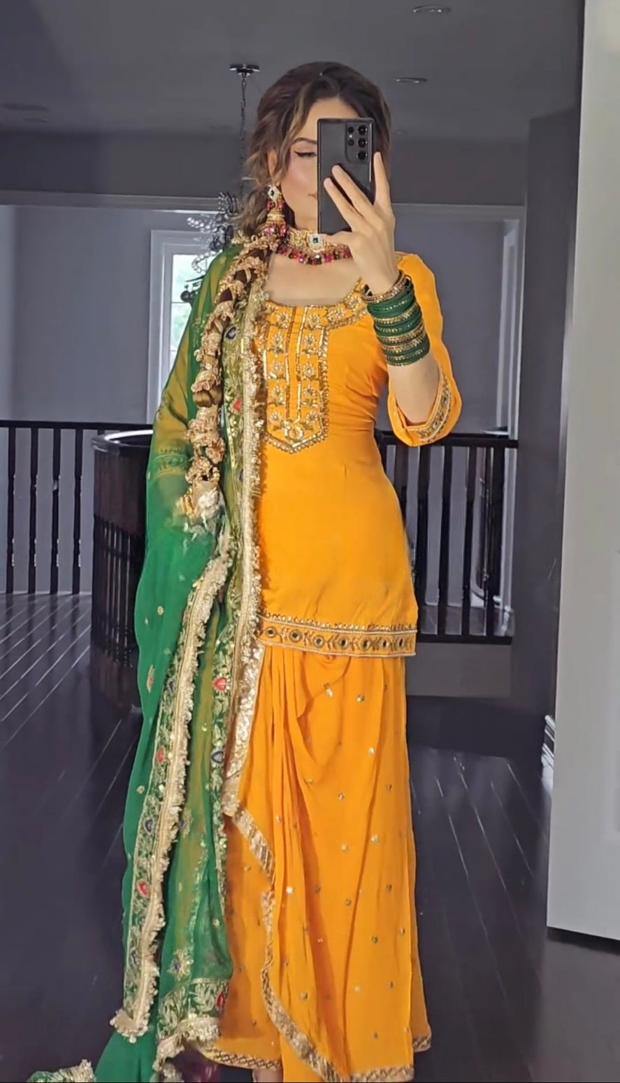 New Designer Party Wear Set: Top, Dhoti Skirt & Dupatta (NF-1226)