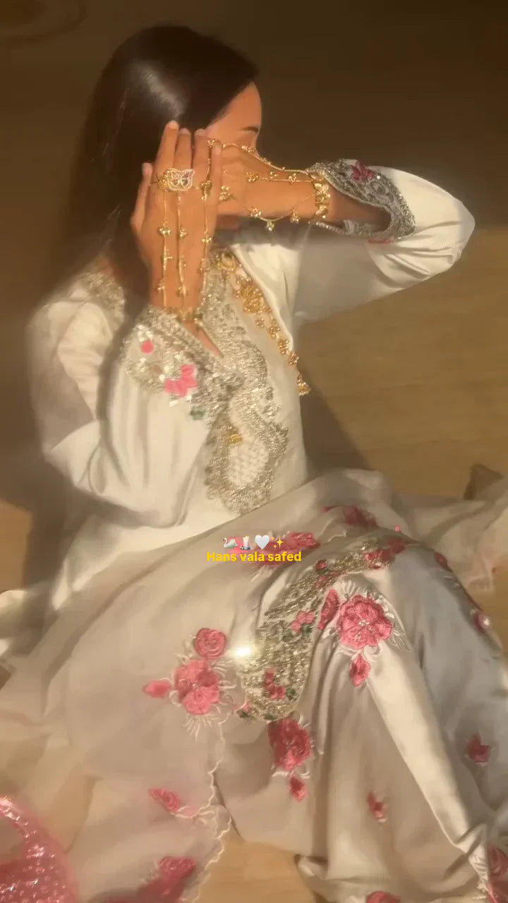 Natural Crepe Silk Farshi Pant Suit with Tissue Silk Dupatta:-MD-3081