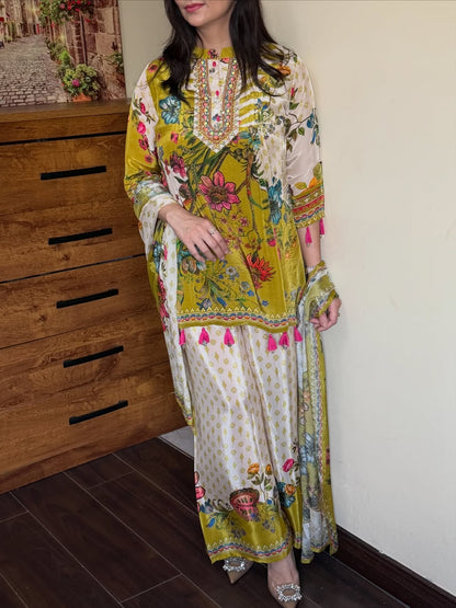 Elegant 3-Piece Co-Ord France Crape Set
