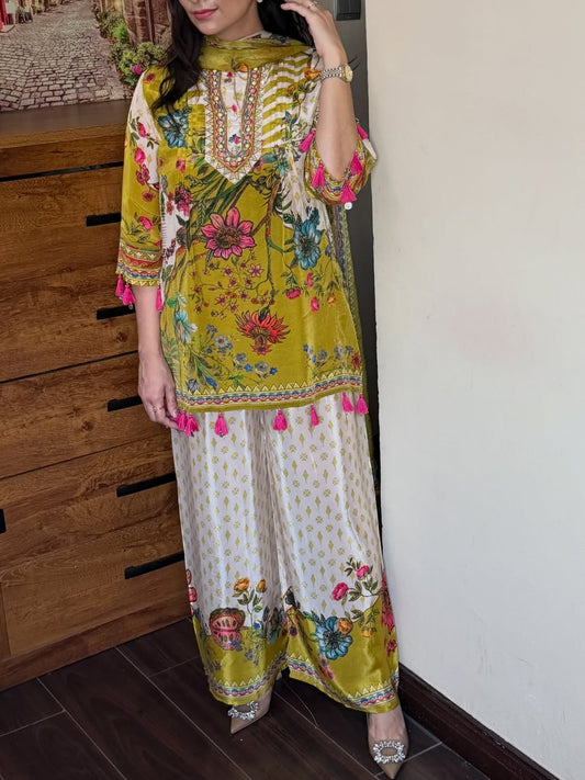 Elegant 3-Piece Co-Ord France Crape Set