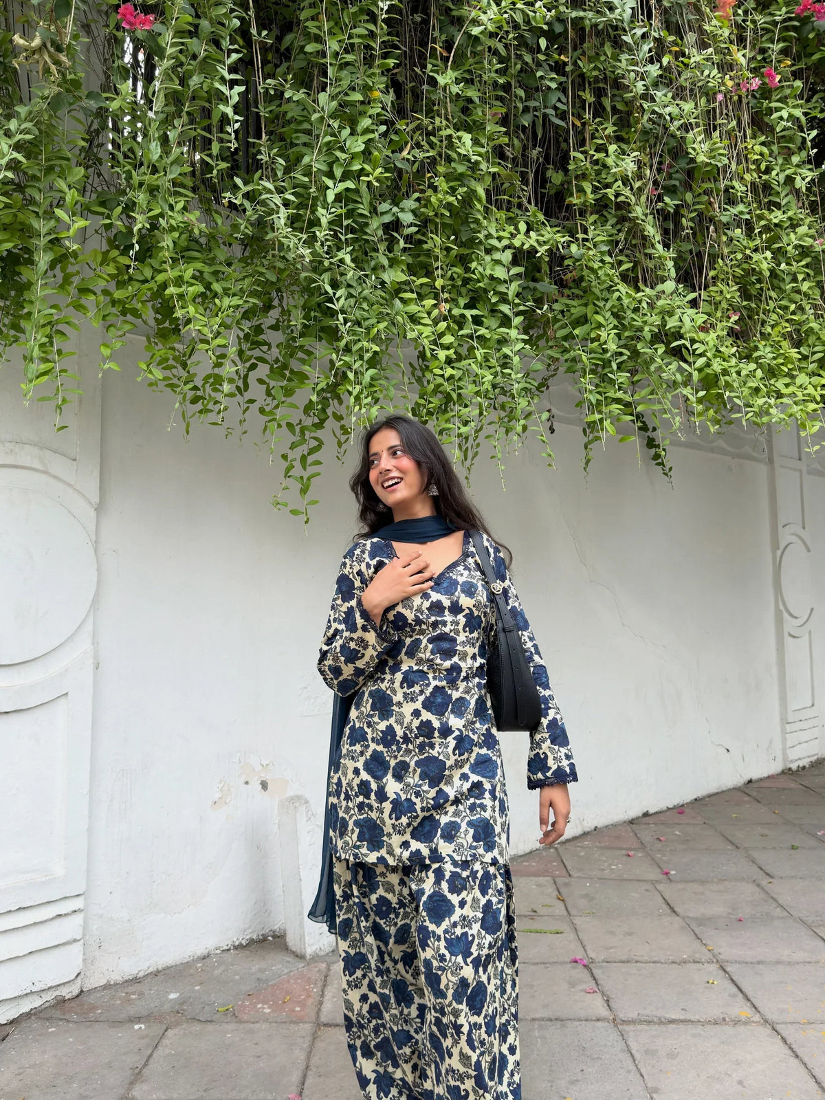 Kiya Midnight Bloom Farshi Suit Set