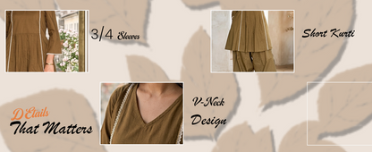 Women's Cotton Farshi Salwar Suit For Women 3/4 Sleeves | Plain Kurti With Palazzo Set For Girls