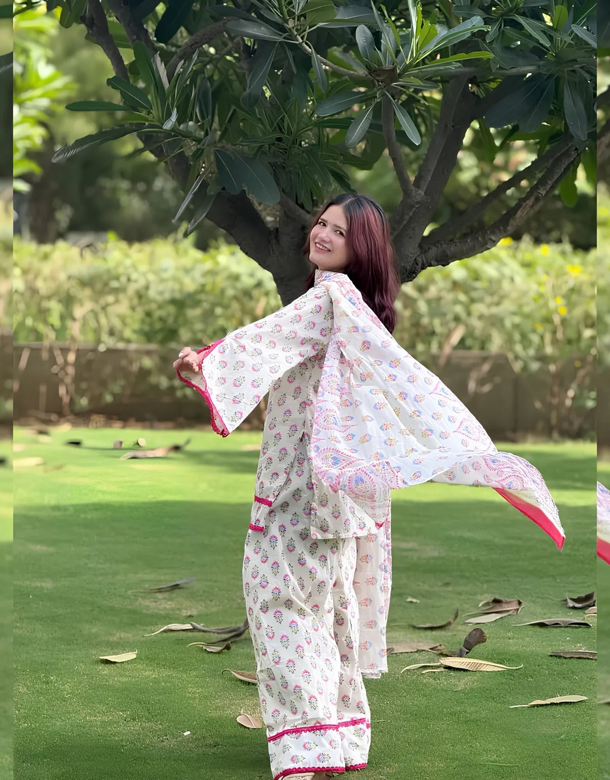 Gulnaar Handblock Farshi kurta set