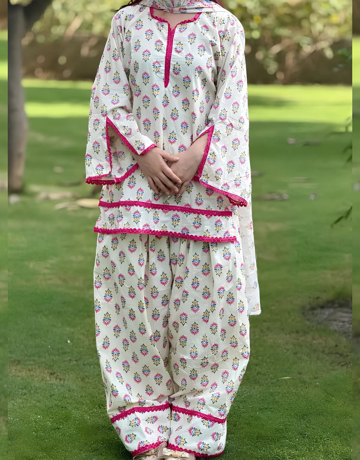 Gulnaar Handblock Farshi kurta set