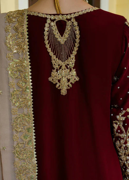 Designer Wine Maroon Embroidered Kurta Sharara Set with Dupatta