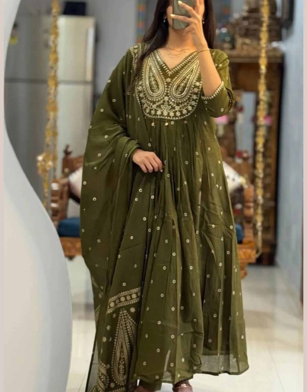 Umed's Festive Polka Aline kurta Set