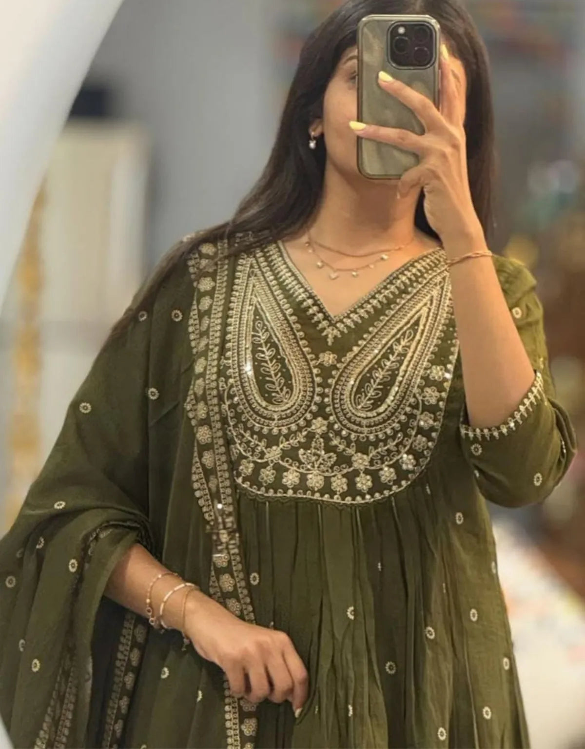 Umed's Festive Polka Aline kurta Set