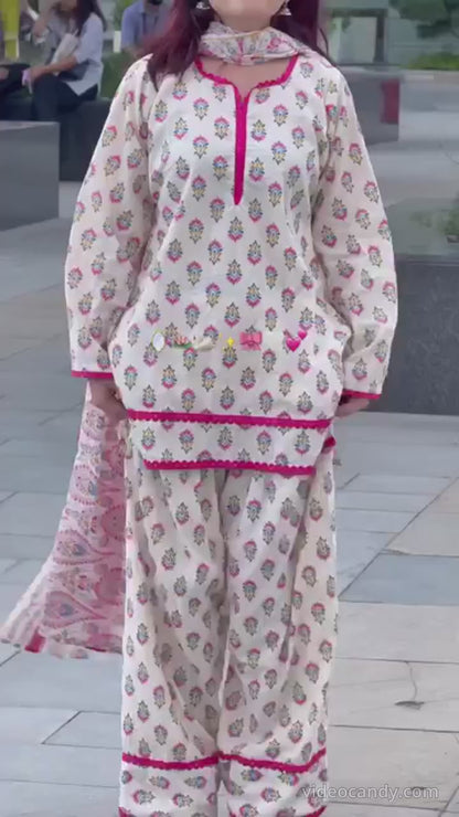 Gulnaar Handblock Farshi kurta set