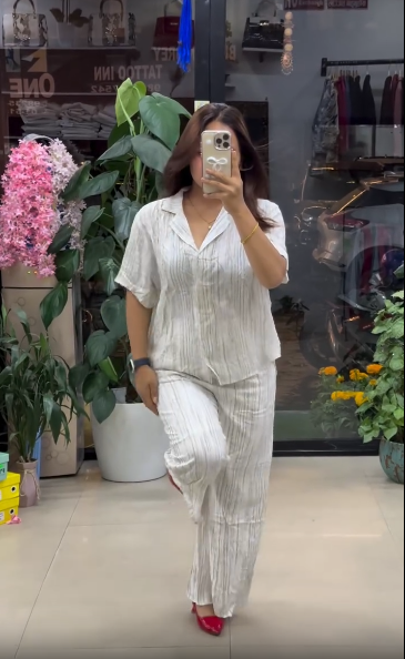 Stylish Pure Linen Co-ord Set